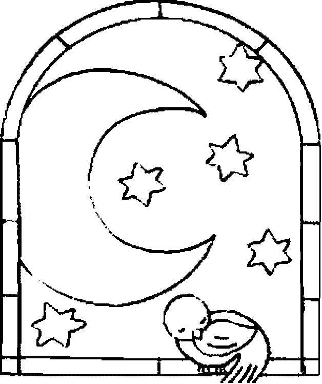 the moon and of stars through a window