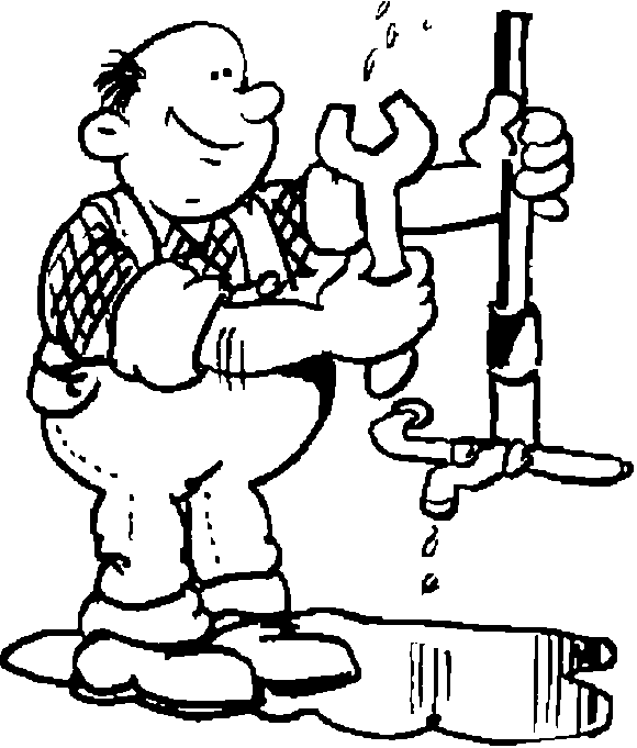 a plumber and a puddle