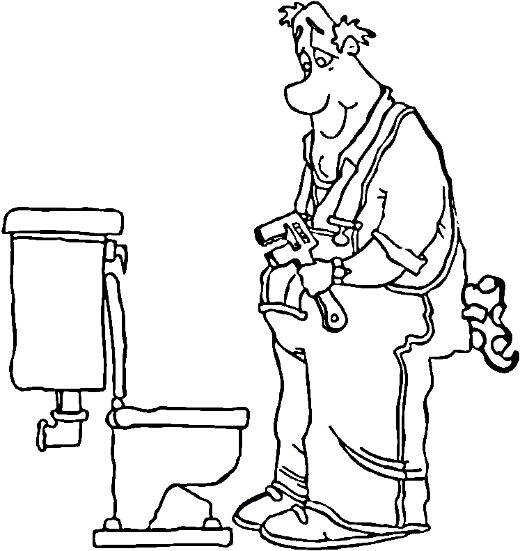 a plumber is front of the toilet