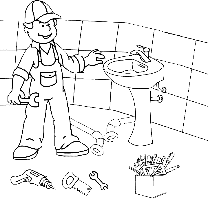 plumber installs a washbasin