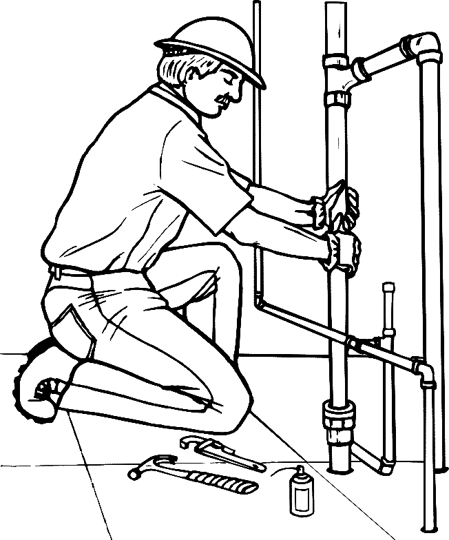 plumber is replacing a broken pipe