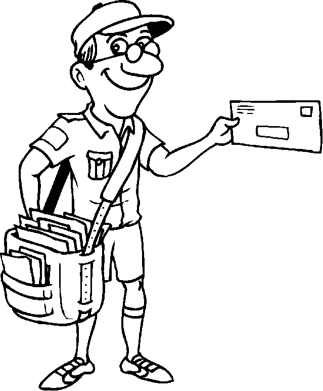 a postman which has the smile when it distributes the letters