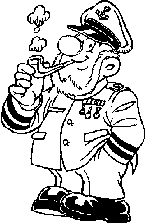 Captain smoking his pipe