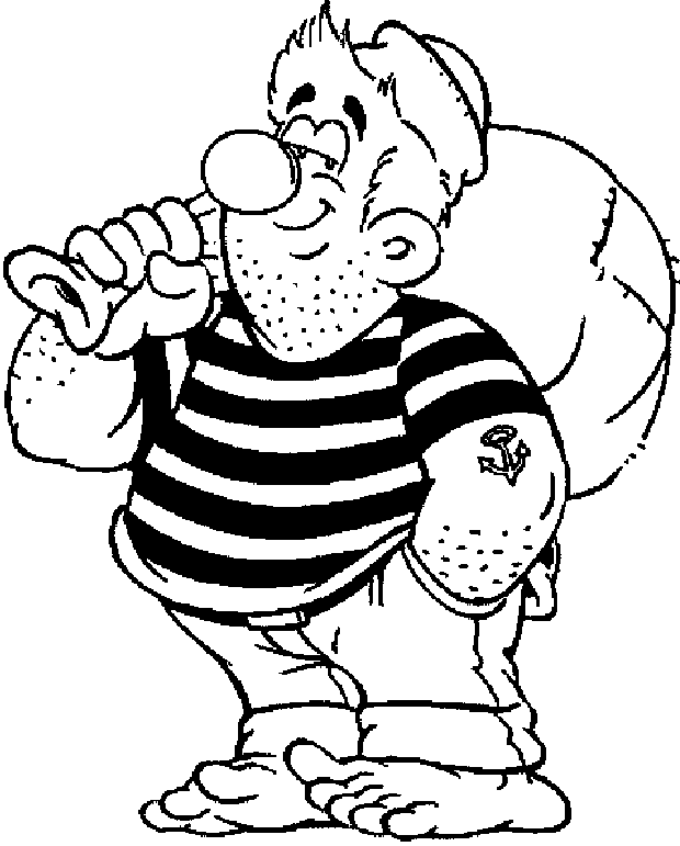 funny sailor without shoes