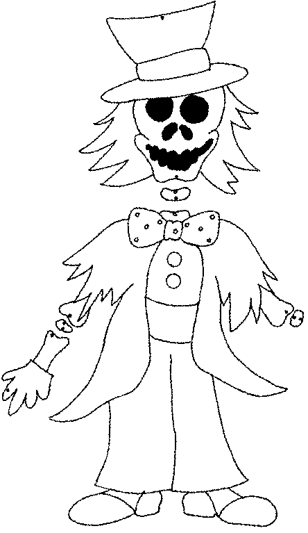 skeleton equipped as a clown