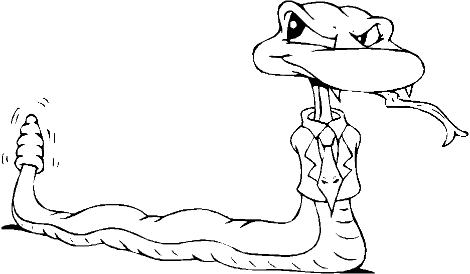 snake with a suit collards and necktie