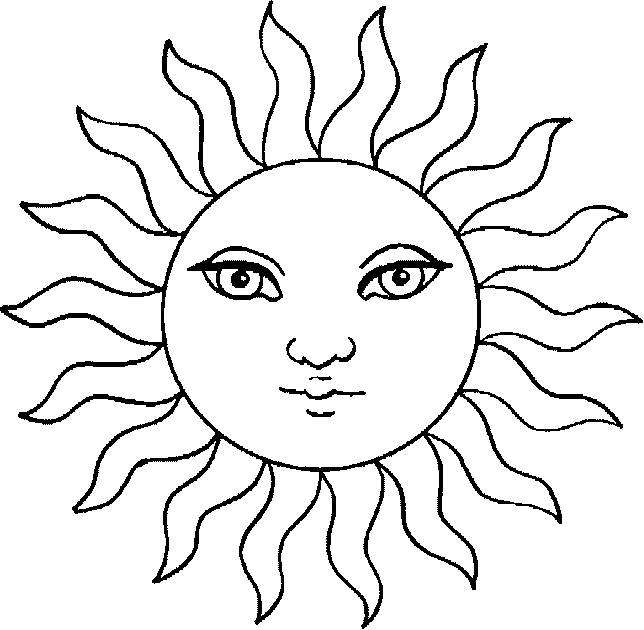 sun drawn with a face