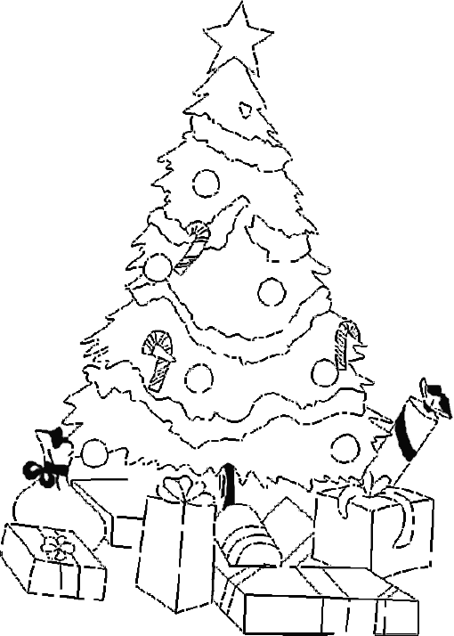 Coloring Christmas tree picture