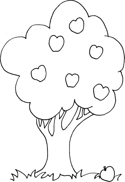 Coloring Apple Tree Picture
