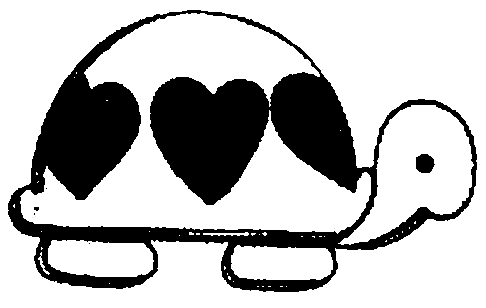 turtle with hearts on her carapace