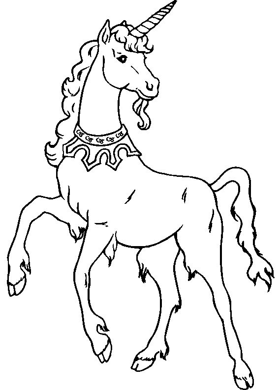 an unicorn with a necklace