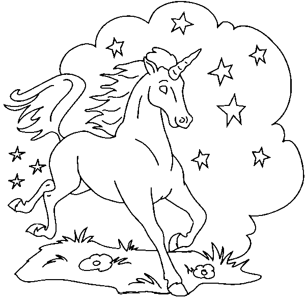 unicorn with stars